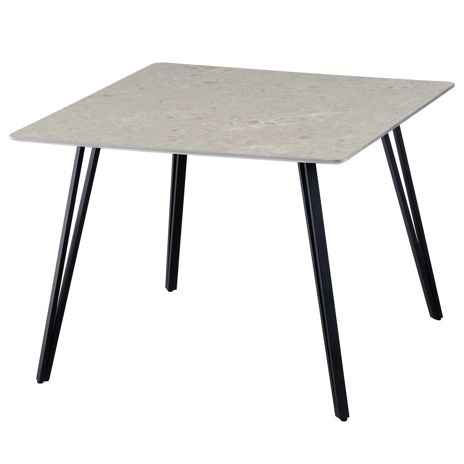 ESSTISCH - MDF / Eisen - Schwarz/Grau, Holzwerkstoff/Metall (100/100/75cm) - home24