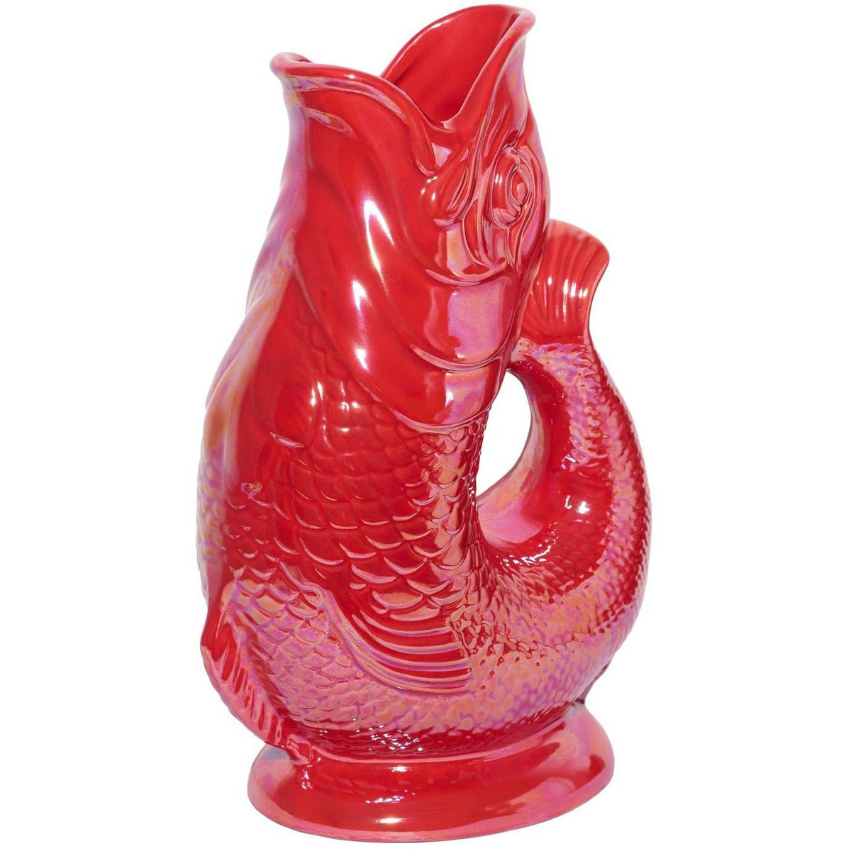 KARAFFE mit „Gluck-Gluck“-Geräusch 27,5/17/9,5 cm - Rot, Keramik (1.2L) - Gluckigluck