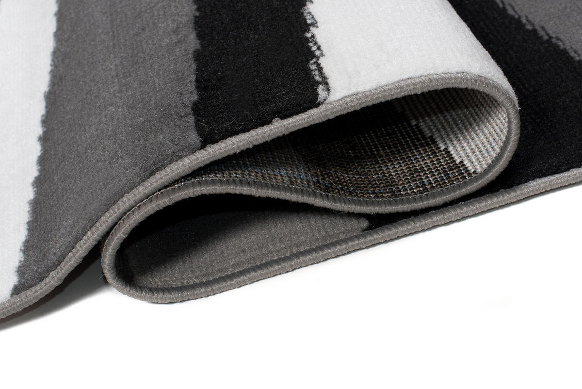 TEPPICH MAYA Schwarz Streifen Gestreift 250/350 cm - Schwarz, Textil (250/350cm) - Tapiso