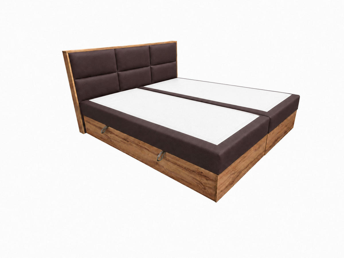 BOXSPRINGBETT Loly 140x200 cm H4 Taschenfederkern Walnussfarben - Walnussfarben, Textil (140/200cm) - KS Home Concept