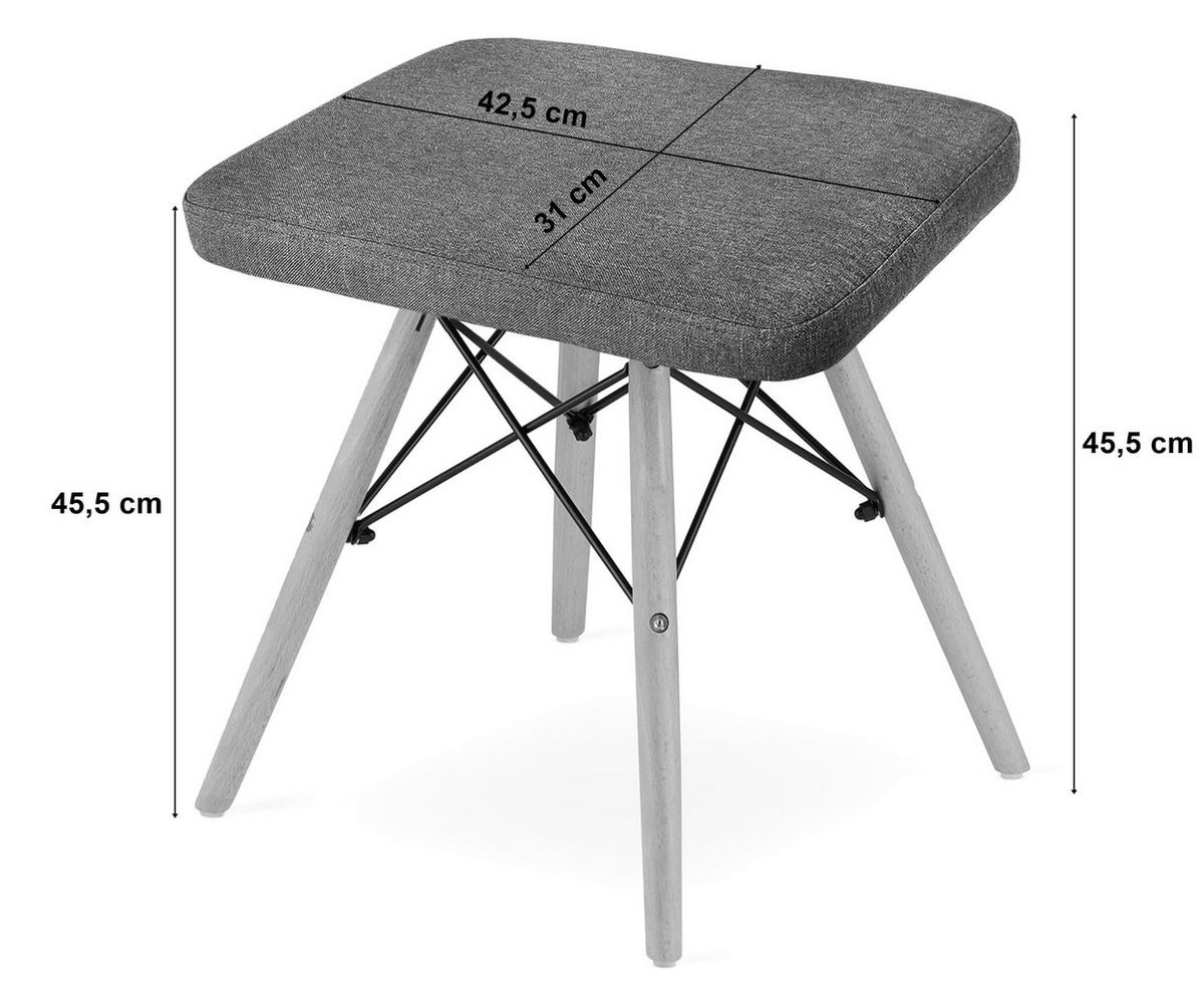 HOCKER 2er Set, Velours in Grau, für Wohnzimmer, Küche oder Büro - Grau, Textil (43/46/33cm) - Best For Home