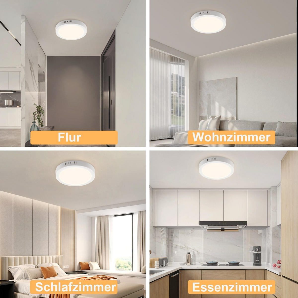 LED-DECKENLEUCHTE Regenkreis 23/23/3.2 cm - Weiß, Kunststoff (23/23/3.2cm) - Nettlife
