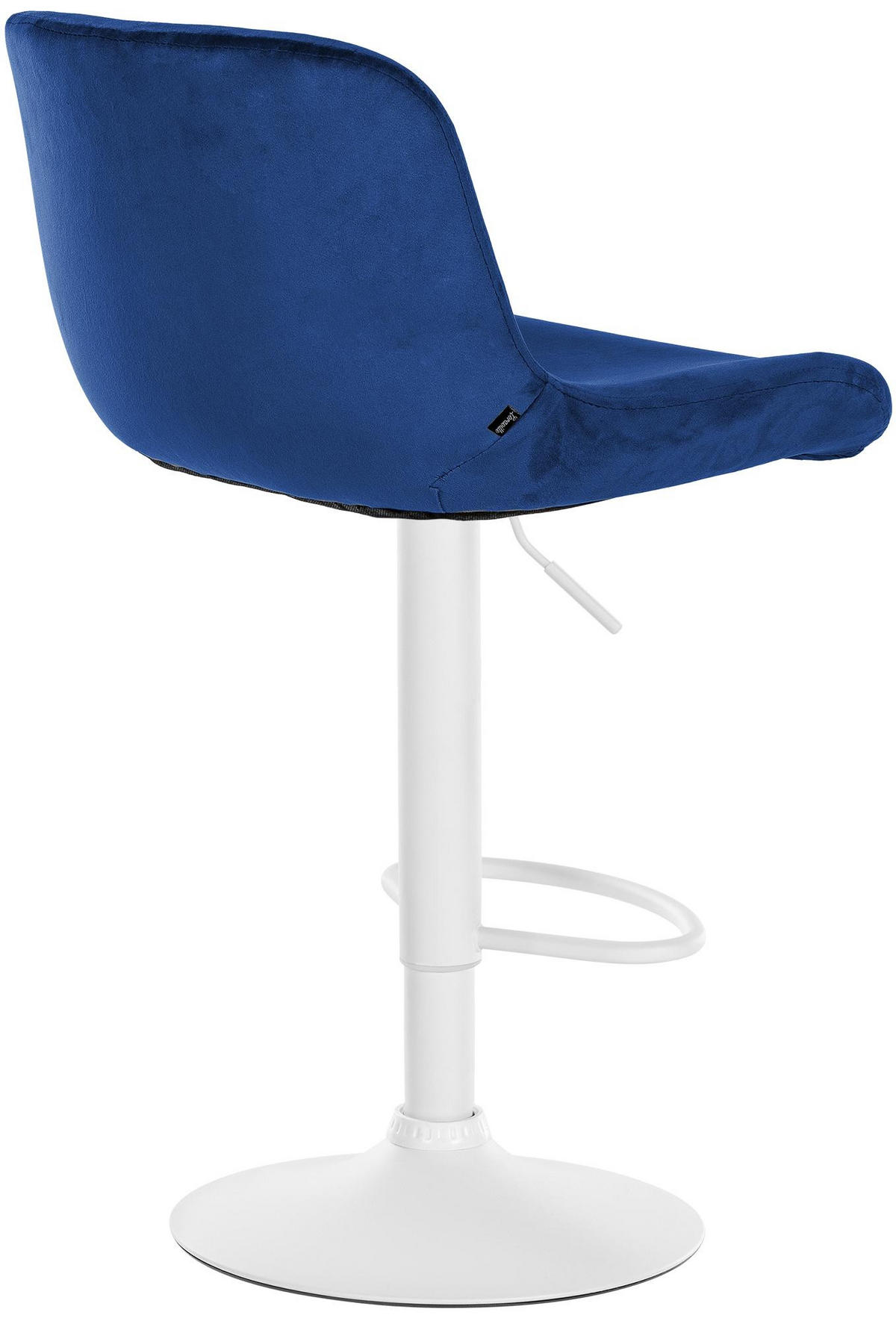 BARHOCKER Samt blau - Blau/Weiß, Textil/Metall (50/85/50cm) - CLP