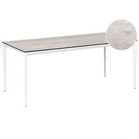 GARTENTISCH 180/90 cm Holzoptik Hellgrau Sovareto - Hellgrau, Kunststoff (180/90/75cm) - Beliani