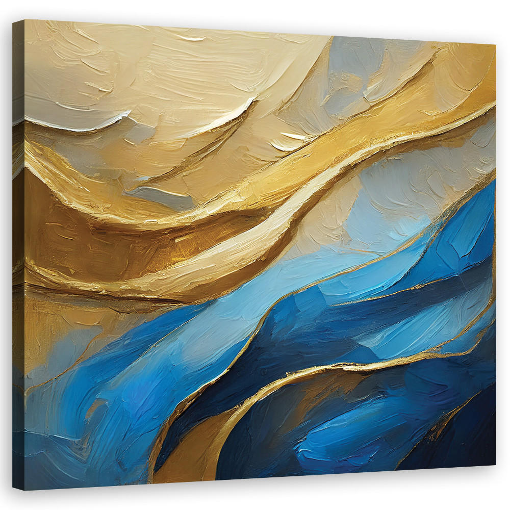 WANDBILD wellen abstrakt boho - Beige, Textil (30/30cm) - Feeby