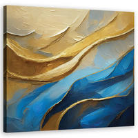 WANDBILD wellen abstrakt boho - Beige, Textil (30/30cm) - Feeby