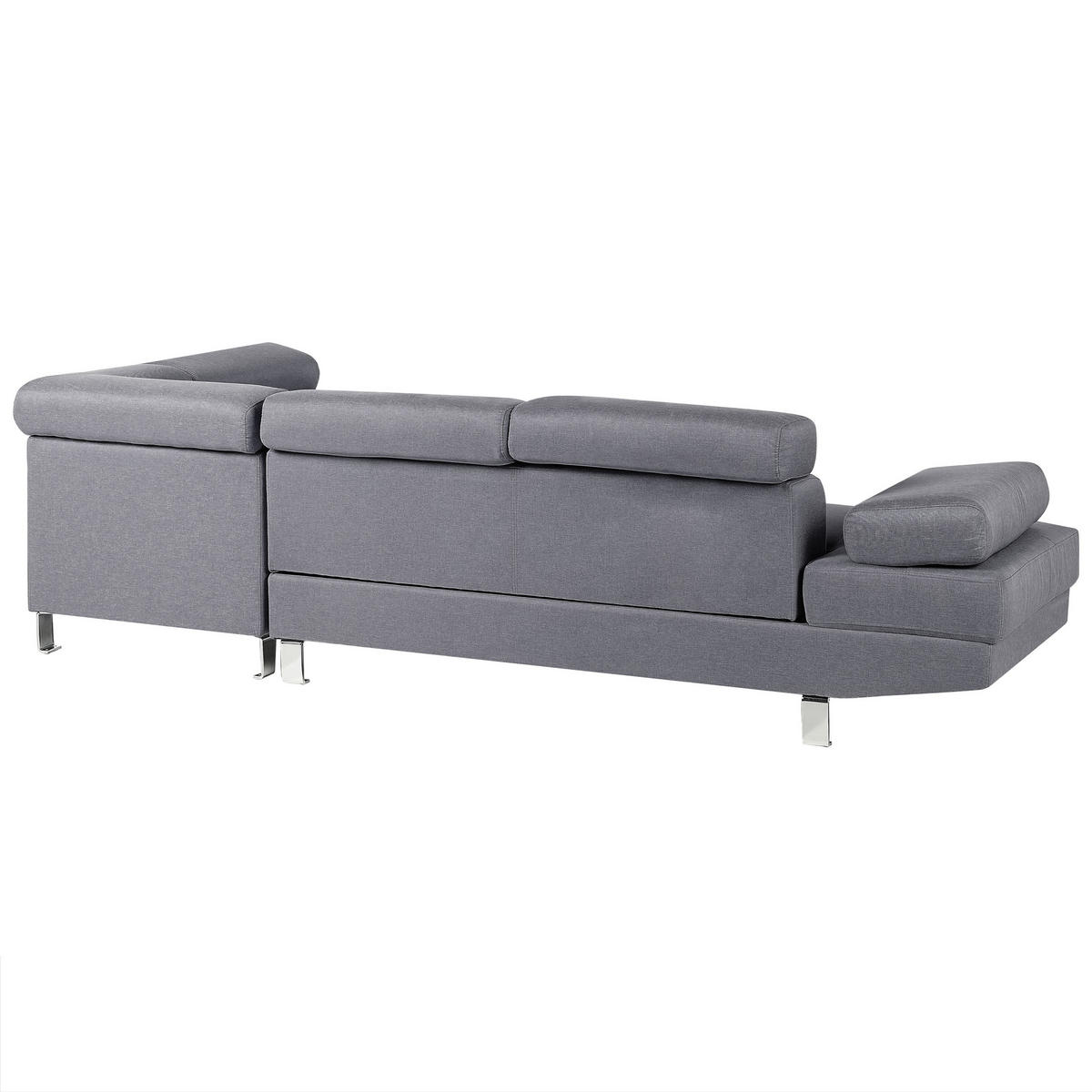 5-SITZER-ECKSOFA Polyester Grau Norrea - Grau, Textil (262/169cm) - Beliani