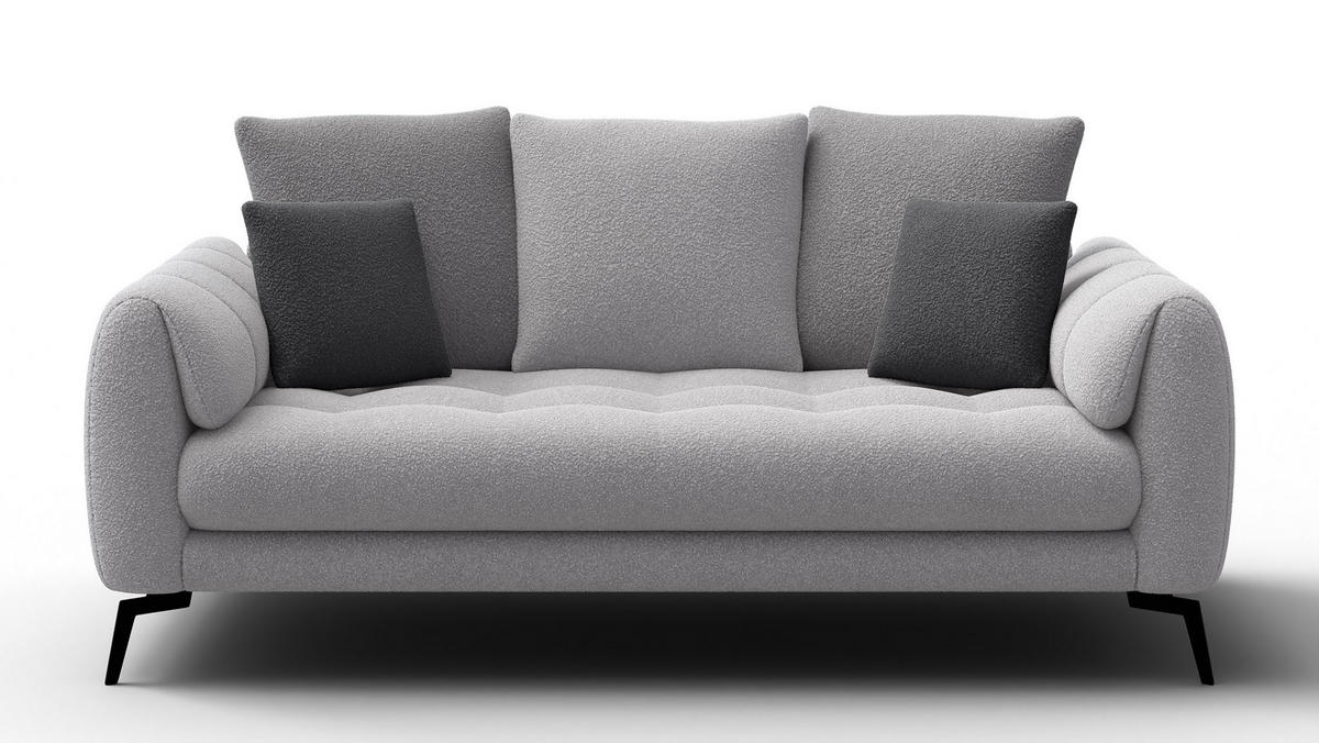 SOFA CALME 2,5-Sitzer, hellgrau und dunkelgrau - Hellgrau, Holz/Textil (199/92/108cm) - Courtois Laville