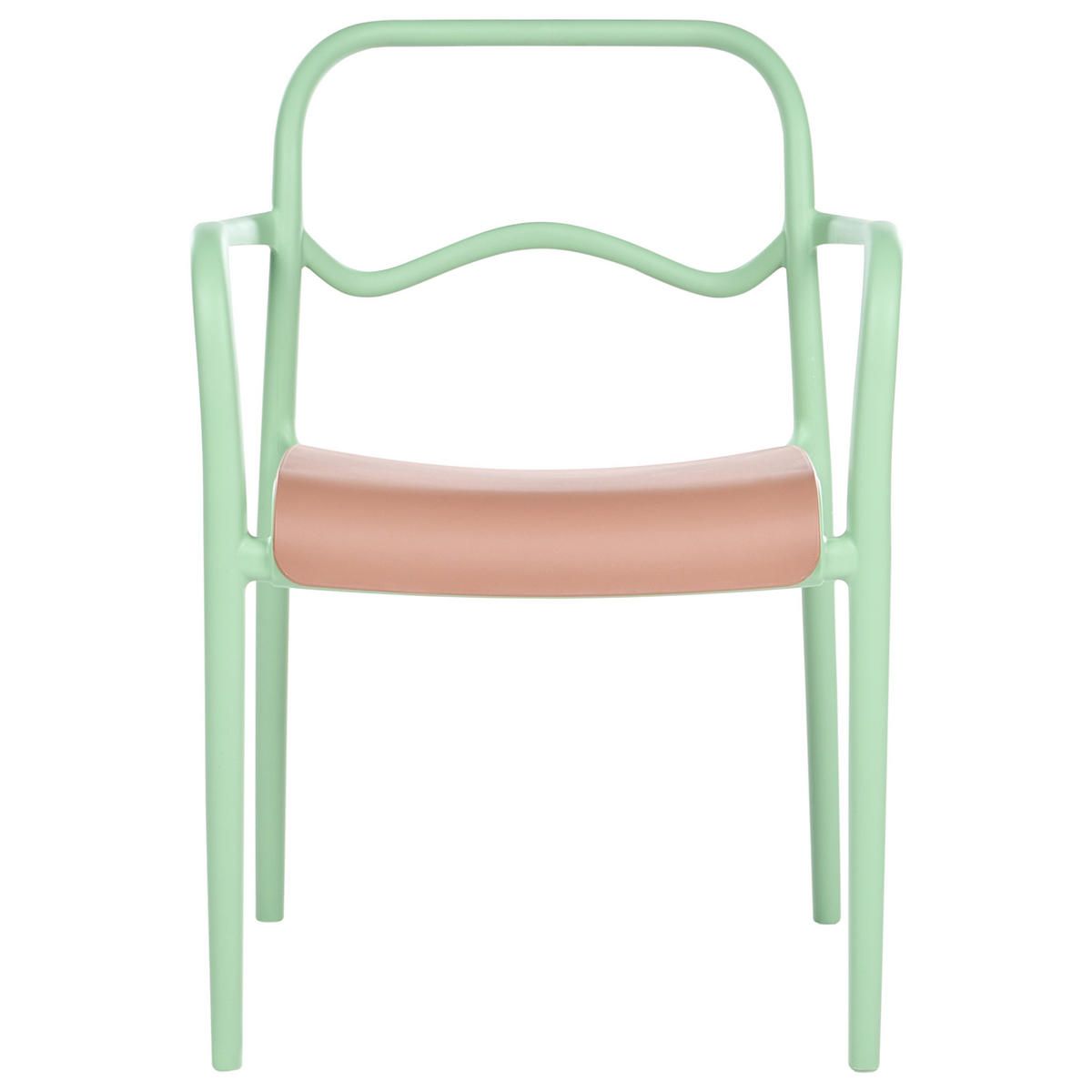 GARTENSTUHL 2er Set Kunststoff Grün Thasos - Grün, Kunststoff (57/80/57cm) - Beliani
