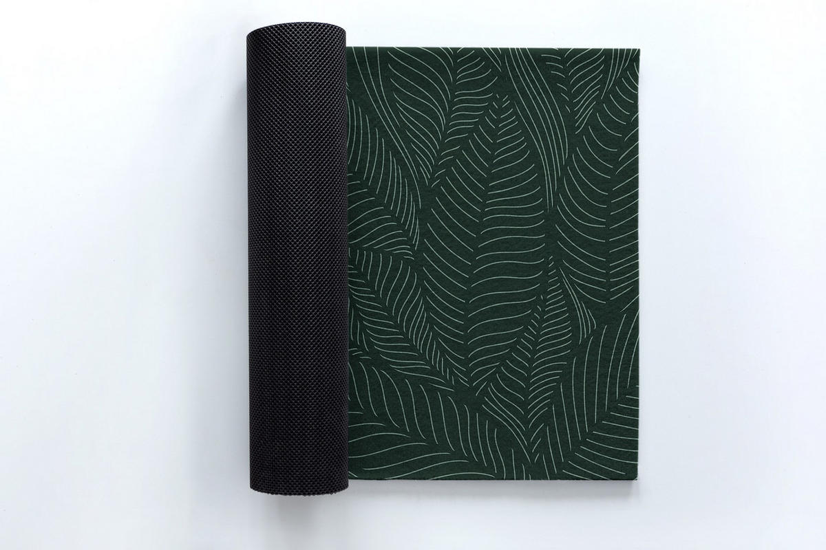 FUSSMATTE 90 x 60 cm Pflanzenmuster - Grün, Textil (90/60cm) - TULUP
