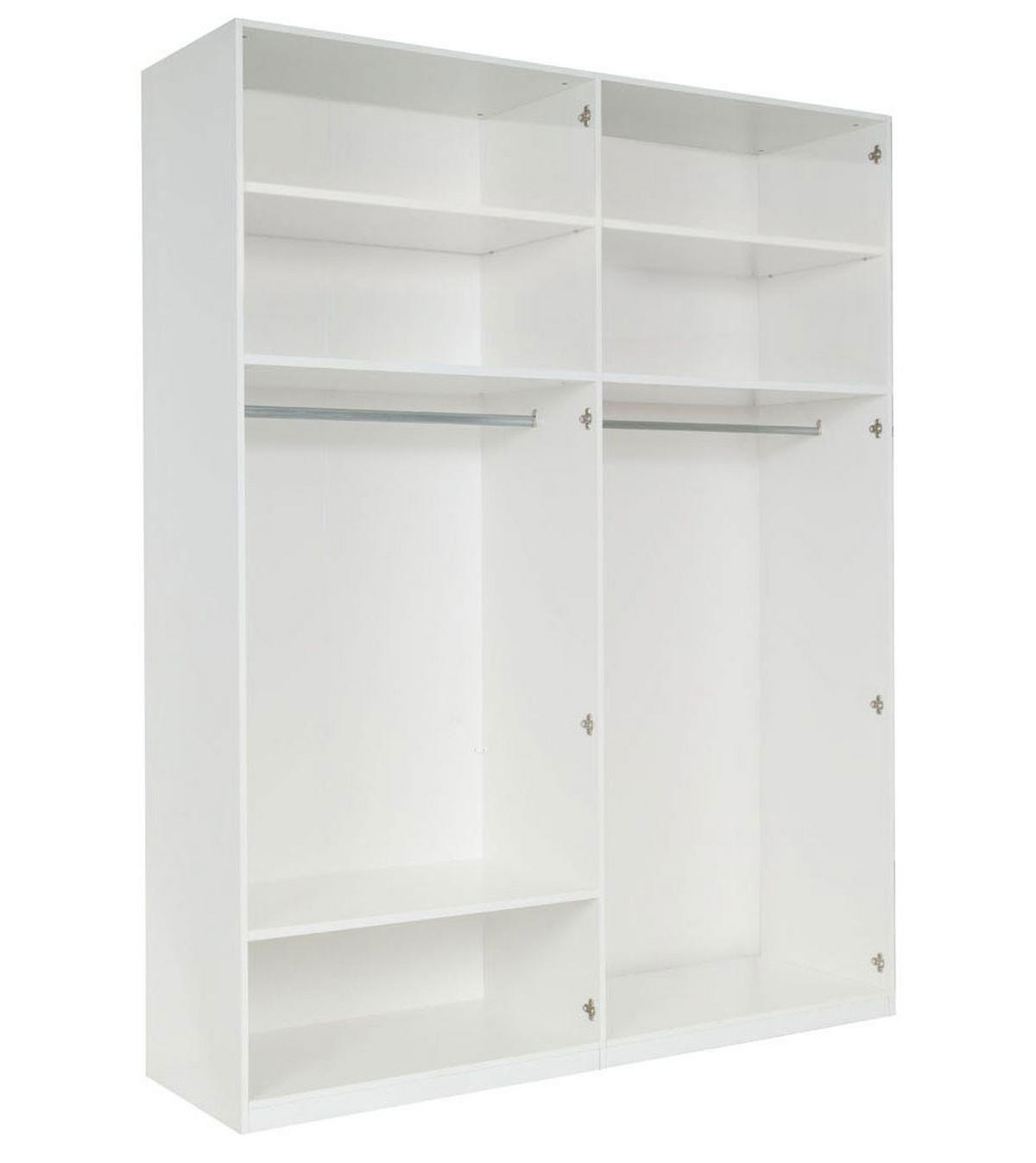 KLEIDERSCHRANK Italia weiß matt / weiß hochglanz 180 / 59 / 237cm - Weiß Hochglanz/Weiß, Holz/Holzwerkstoff (180/237/59cm) - Feldmann-Wohnen