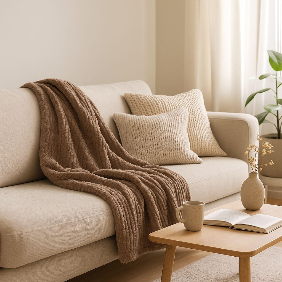 FLANELLDECKE 160/130 cm - Braun, Textil (160/130cm) - Home Styling Collection