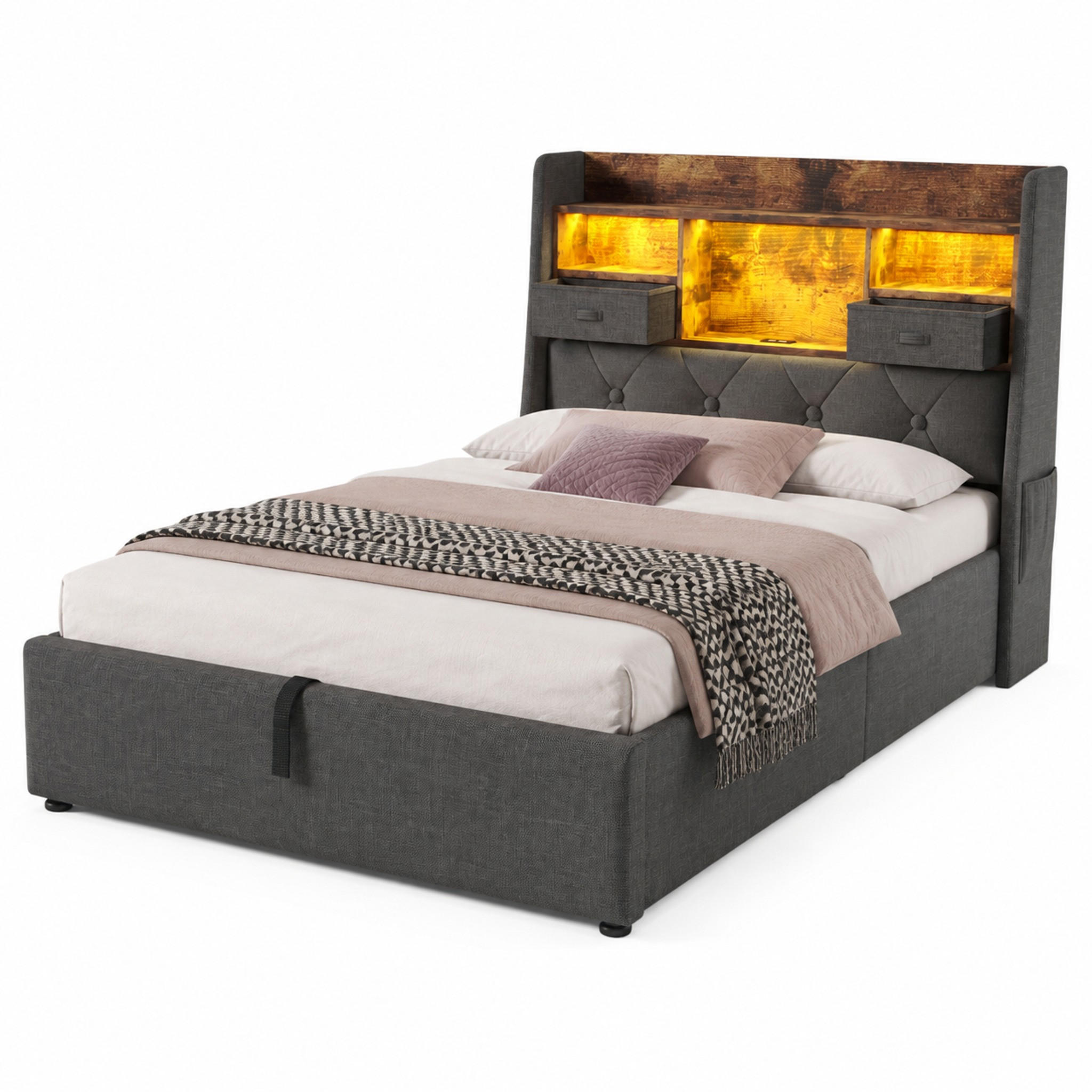 Beauniv Bett Grau 90x200 cm