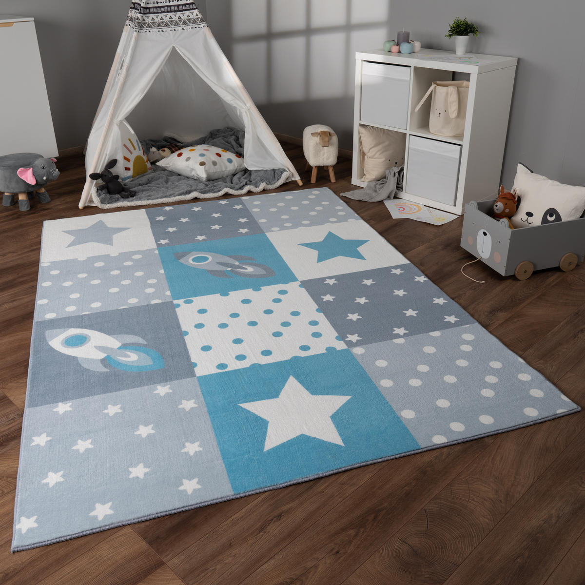 KINDERTEPPICH 140/200 cm Eliz 395 - Blau, Textil (140/200cm) - Paco Home