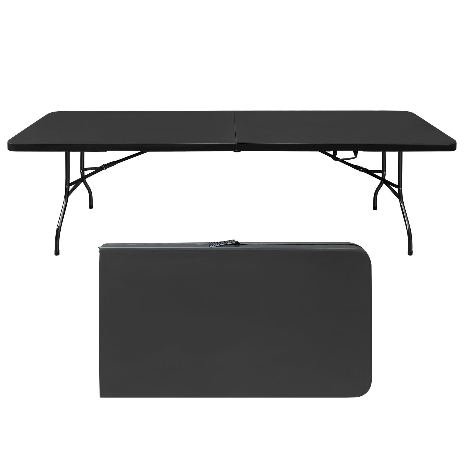 ComfortXL Klapptisch Schwarz 73.66x73.66x180.34 cm