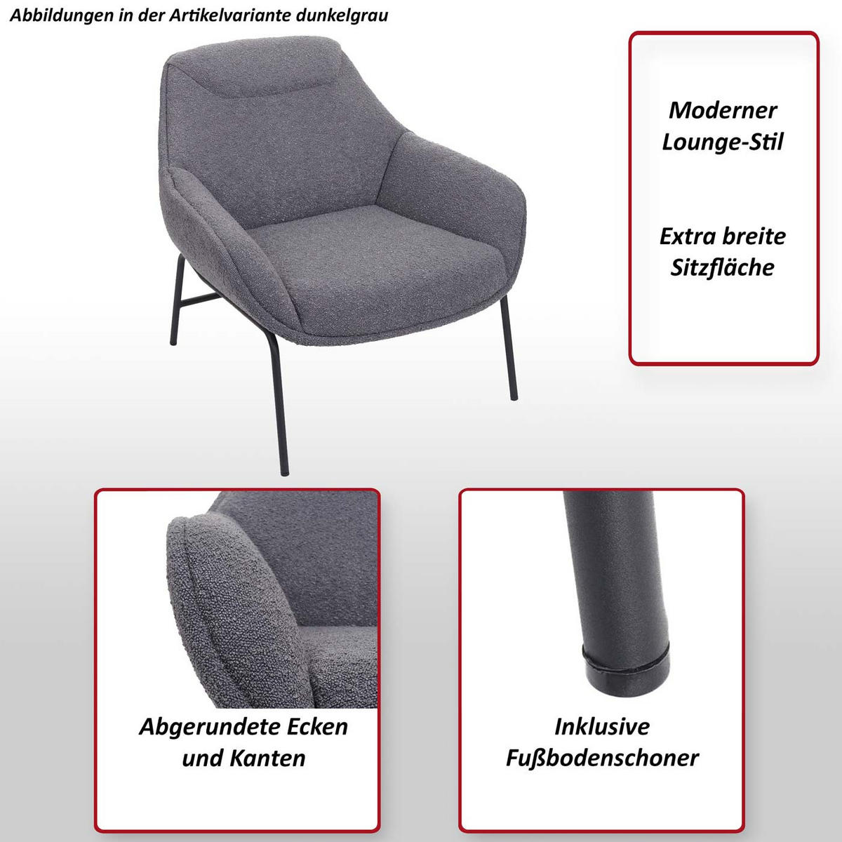 LOUNGE-SESSEL Hellgrau - Hellgrau, Textil (80/79/80cm) - MCW