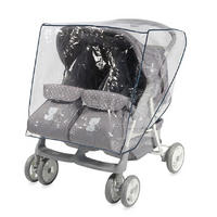 KINDERWAGEN-REGENSCHUTZ Regenschutz Duo transparent Regenhaube, EVA-Material, Zweisitzer, Geschwisterkinderwagen - Weiß, Kunststoff (82/1/170cm) - Lorelli