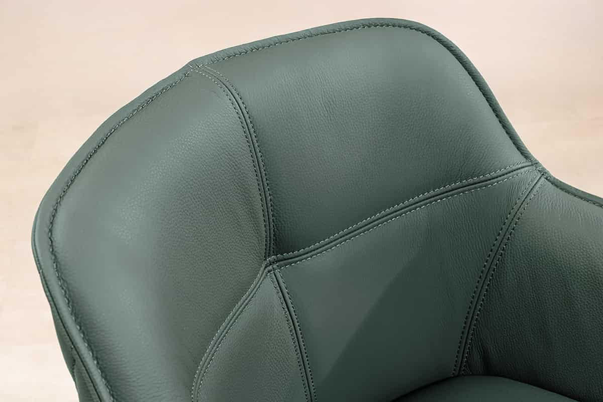 STUHL EUPHORIA Echtleder Grün 80 cm - Schwarz/Grün, Leder/Metall (58/82/60cm) - riess-ambiente