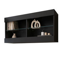 HÄNGEVITRINE TIVOLI HORIZONTAL 100, Schwarz - Schwarz, Glas/Holzwerkstoff (100/50/29.5cm) - Komodee