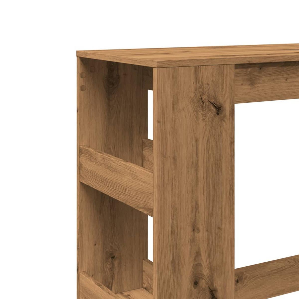 BARTISCH Mit Regal Artisan-Eiche 90/40/103,5 Cm Holzwerkstoff - Braun, Holzwerkstoff (90/40/103.5cm) - vidaXL