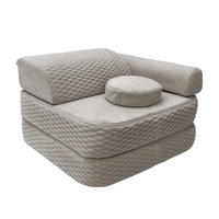 KINDERSESSEL modular 3-in-1 ausklappbar mit Steppstoff in Steingrau - Grau, Textil (60/50/50cm) - MeowBaby