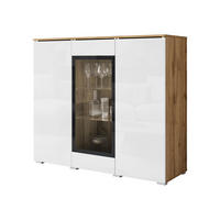 KOMMODE Vera 120 - Weiß Hochglanz/Silberfarben, Holzwerkstoff/Kunststoff (120/104/40cm) - MIRJAN24
