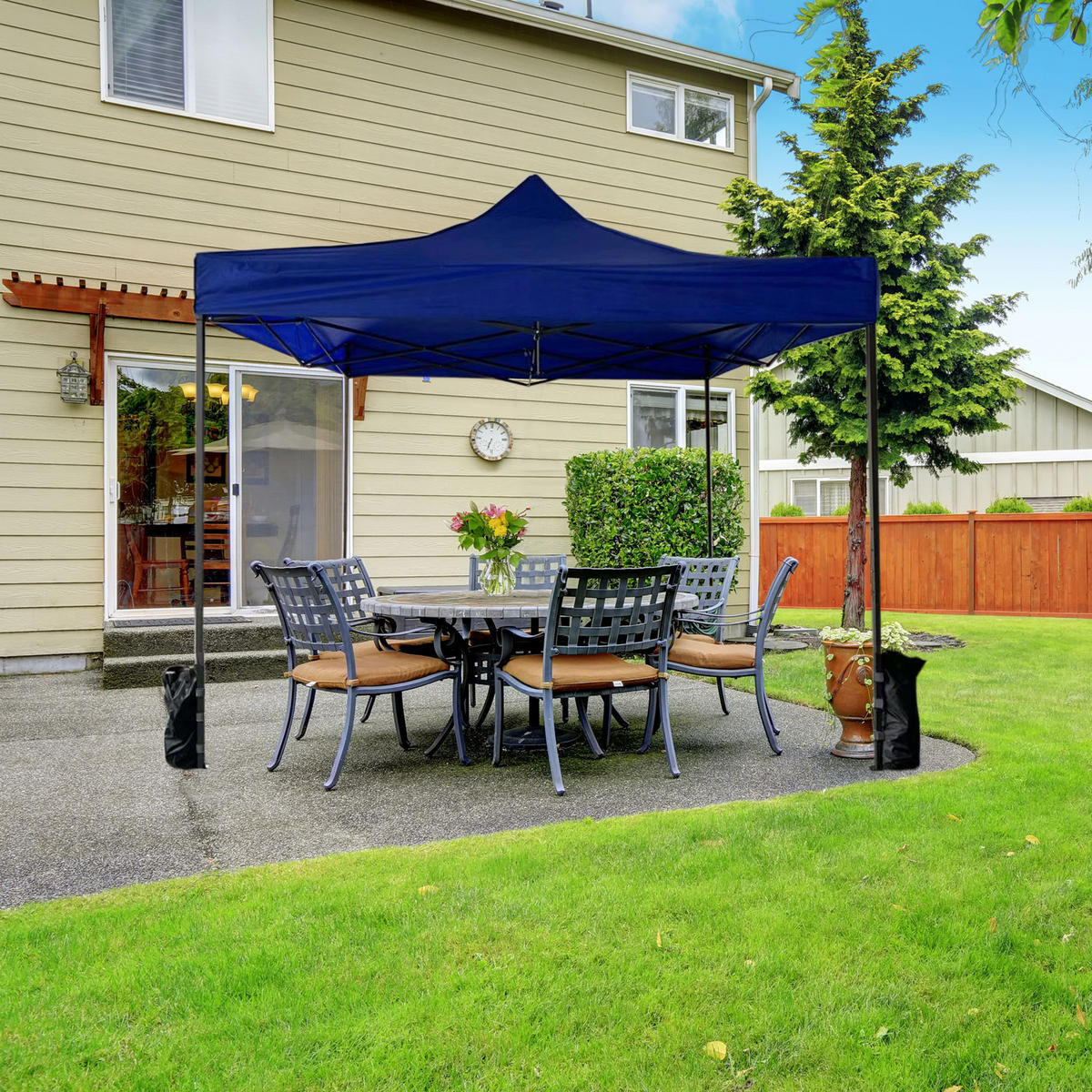 FALTPAVILLON Blau 300/300/310 cm - Blau, Metall (300/310/300cm) - Mobili Rebecca