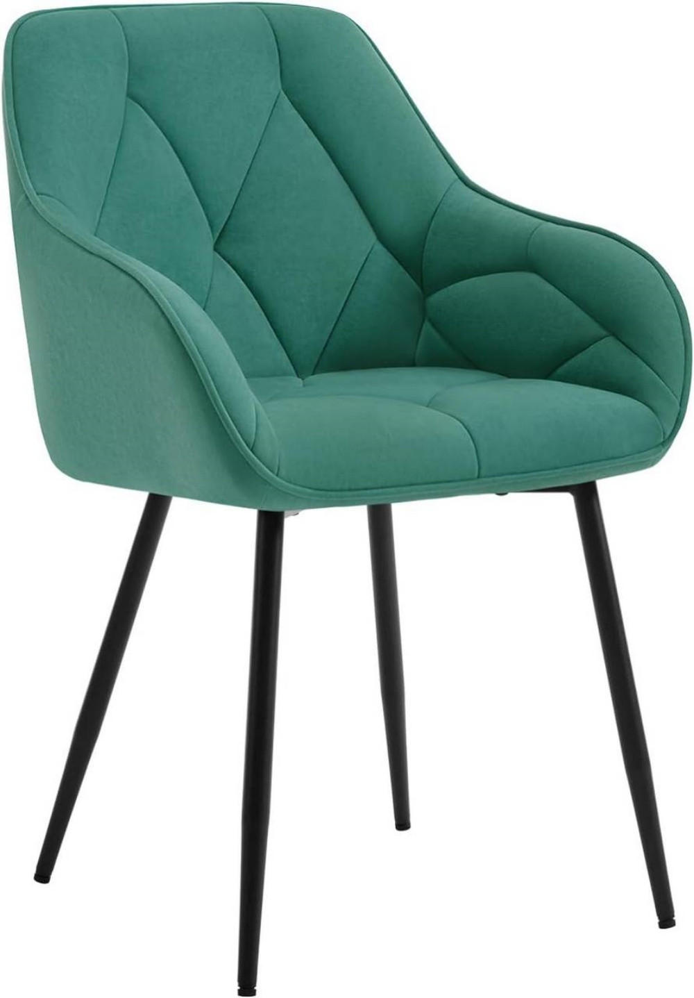 ESSZIMMERSTUHL ergonomisch, aus Samt, Türkis - Türkis/Schwarz, Kunststoff/Textil (56/83.5/53cm) - Woltu