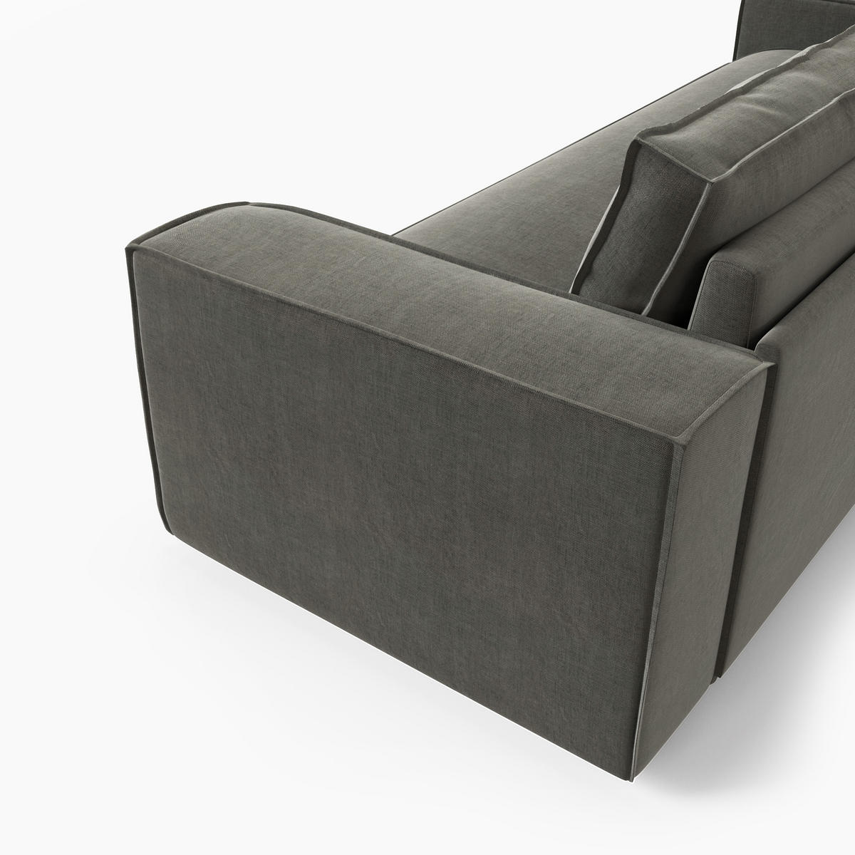 SCHLAFSOFA GERADE Samt Graphitgrau 234cm - Graphitfarben/Grau, Textil (234/90/100cm) - Sia Home