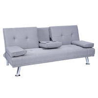 3-SITZER-SOFA Hellgrau - Hellgrau, Textil (166/77/81cm) - MCW