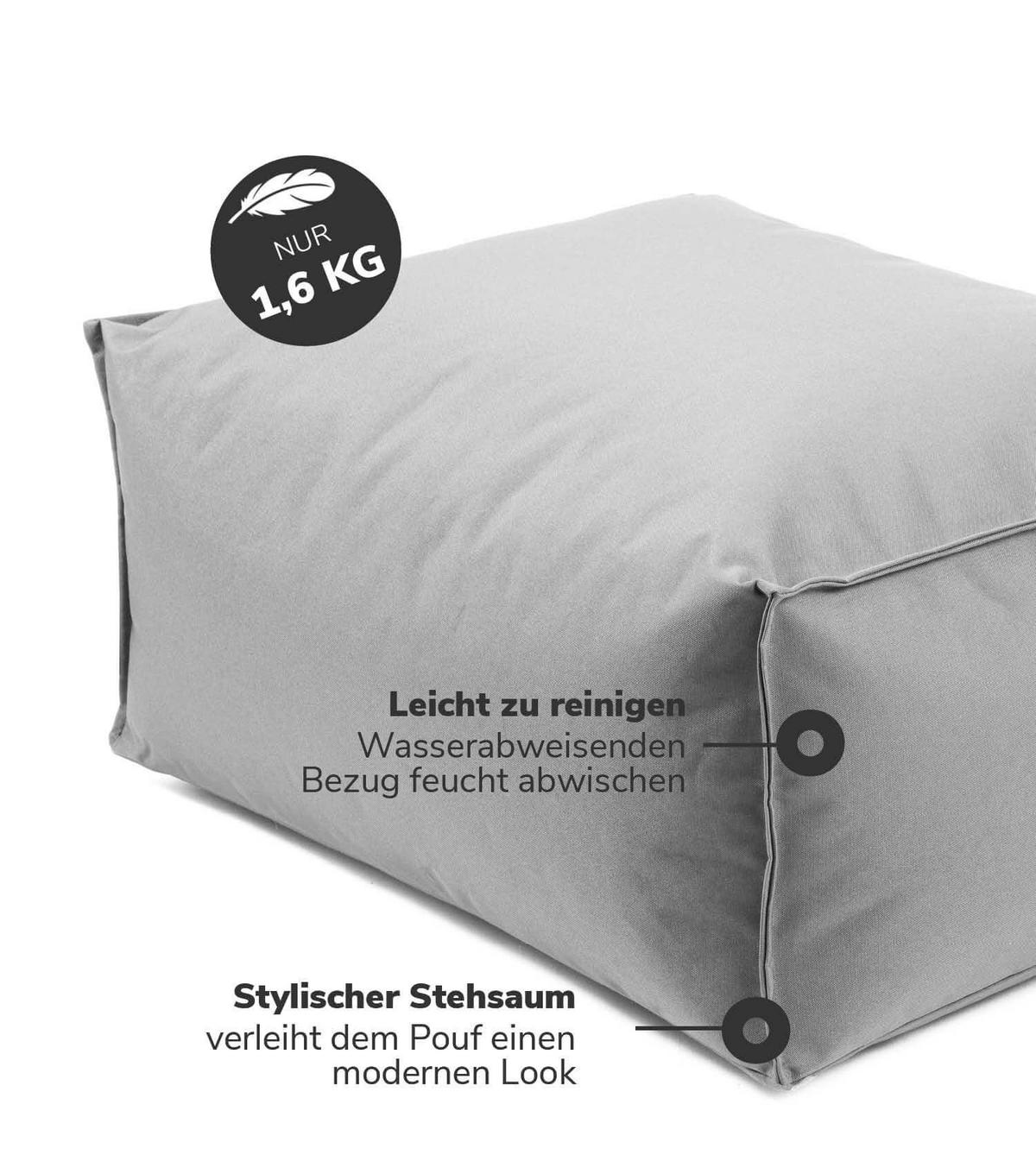OUTDOOR POUF Der Ruhestifter - Grau, Textil (60/25/45cm) - Mokebo