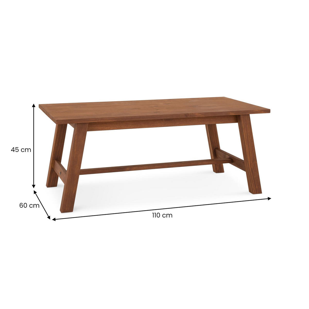 COUCHTISCH LUZERNA - Dunkelbraun, Holz (60/110/45cm) - IDIMEX