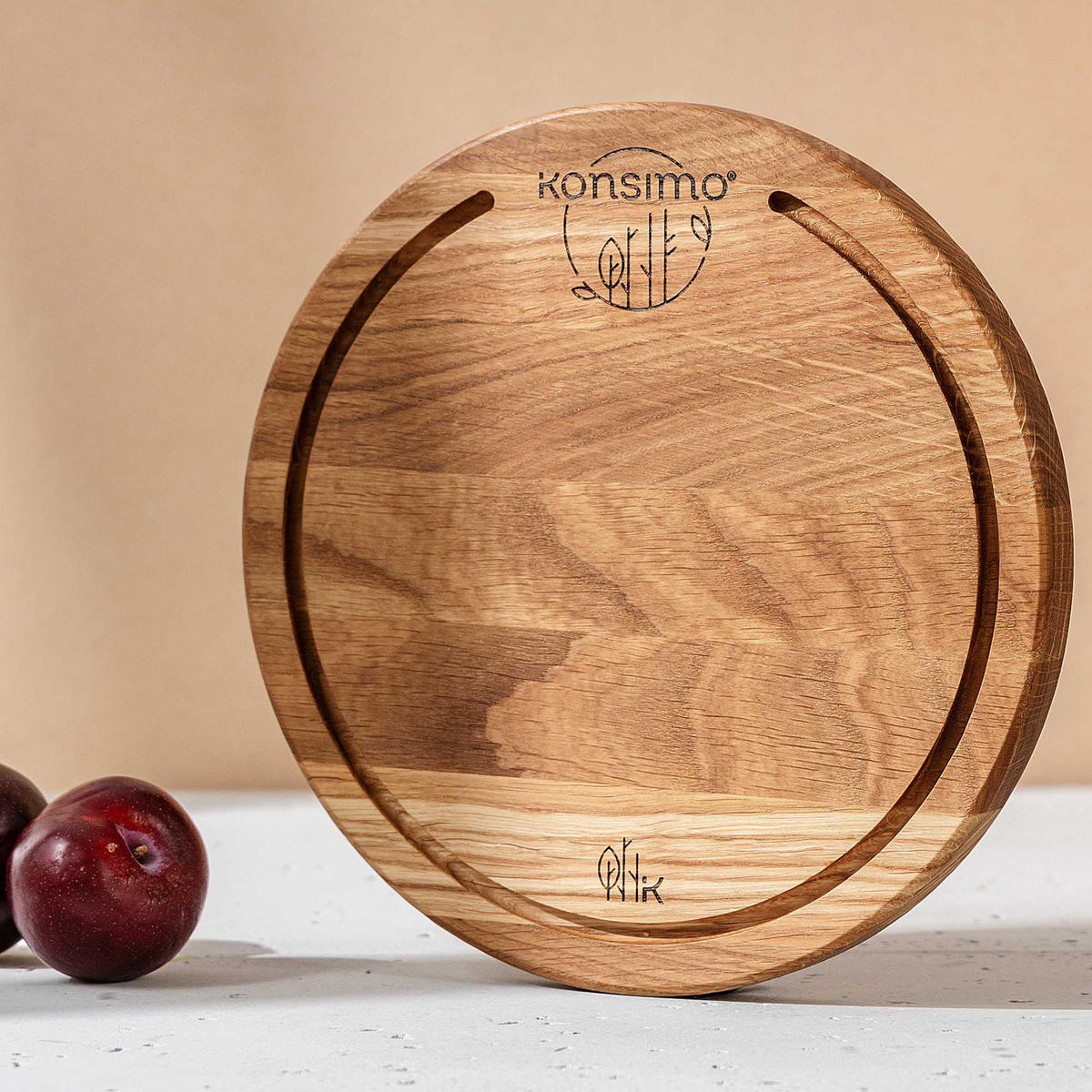SCHNEIDEBRETT Holz Eiche geölt LESTE - Eichefarben, Holz (25/25cm) - KONSIMO®