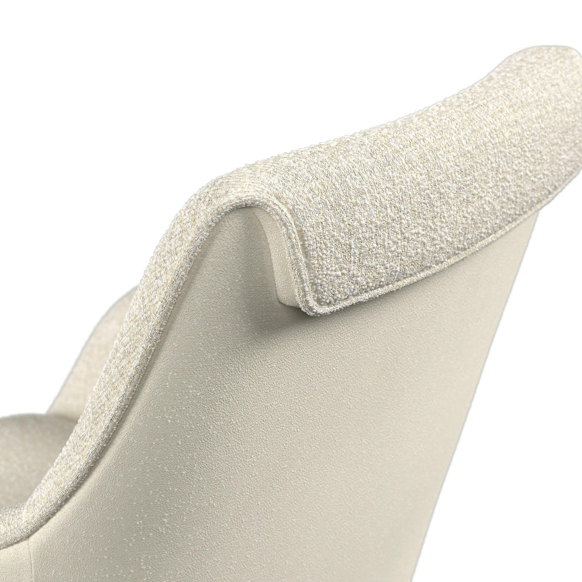 ARMLEHNSTUHL Serena Creme Chenille/Leinenoptik Drehbar - Creme, Holz (62/86/65cm) - Bessagi Home