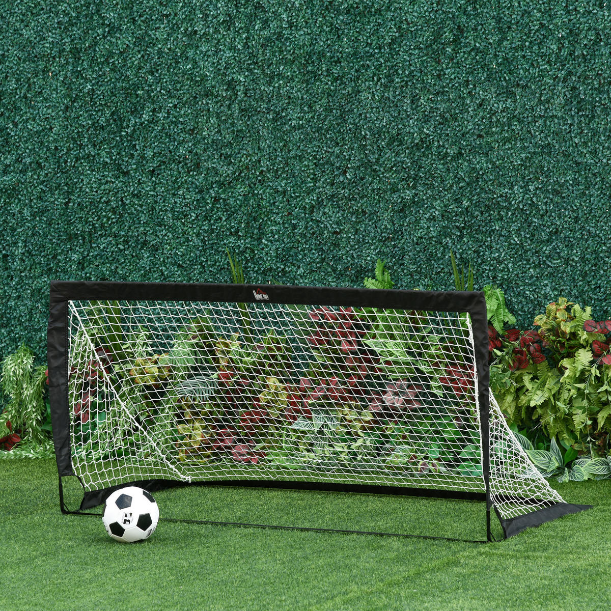 FUSSBALLTORE Fußballnetz 2er Set Minitore Faltbar Stahl Schwarz 186x90x89 cm - Schwarz, Metall (90/183cm) - HOMCOM