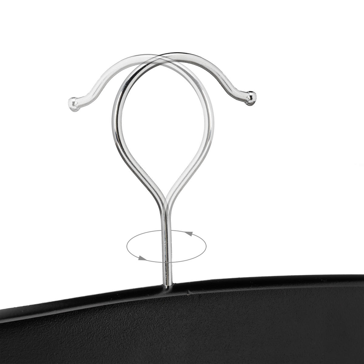 DRŽIAK opasku - čierna, kov/drevo (43/17.5/5.5cm) - Relaxdays