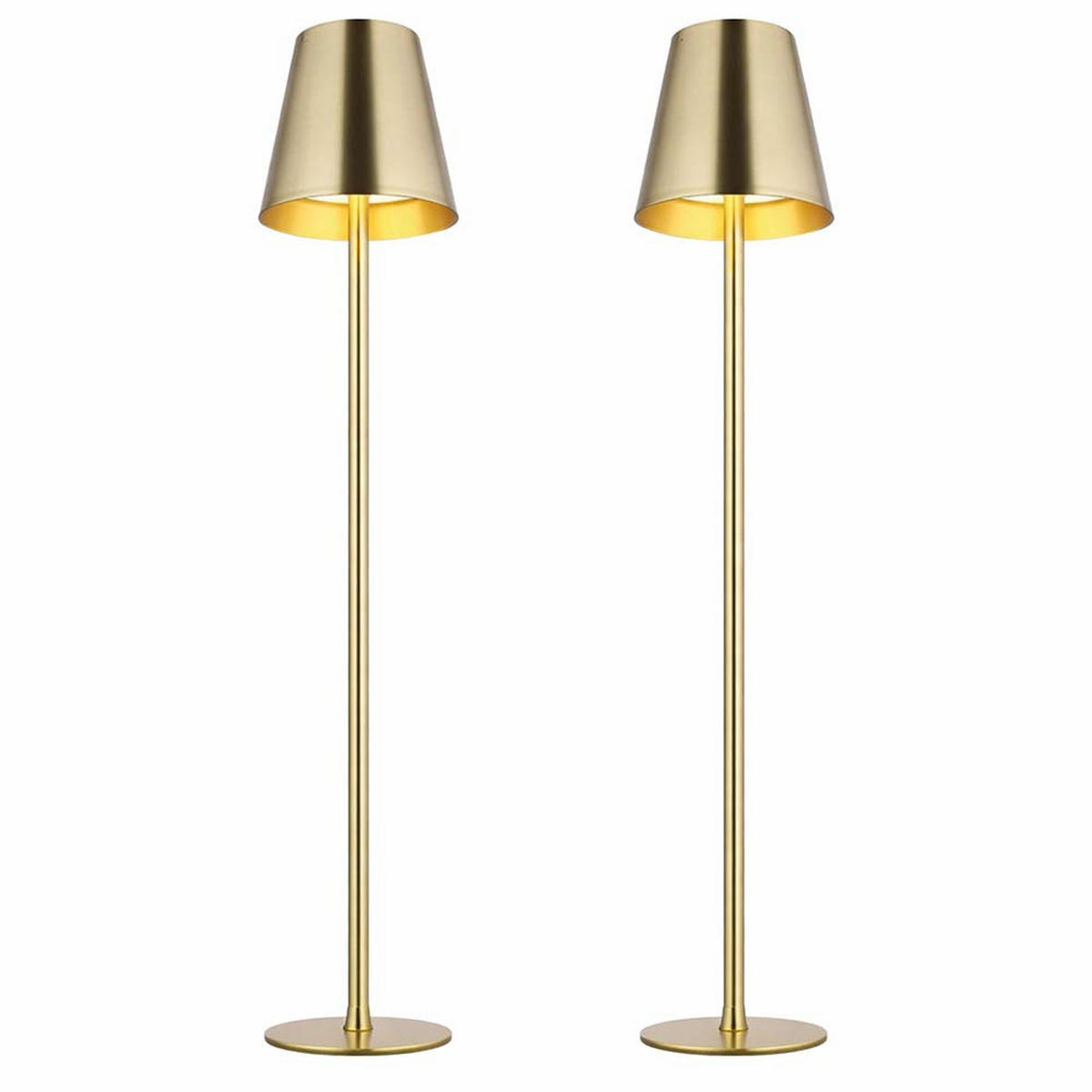 LED TISCHLEUCHTE Messing opal 2er Set - Messingfarben, Metall (11.2/11.2/47cm) - Globo Lighting