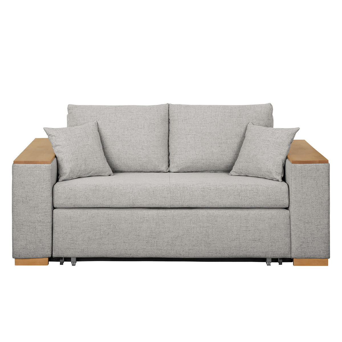 SCHLAFSOFA mit XL Armlehne - Grau, Textil (196/90/90cm) - home24