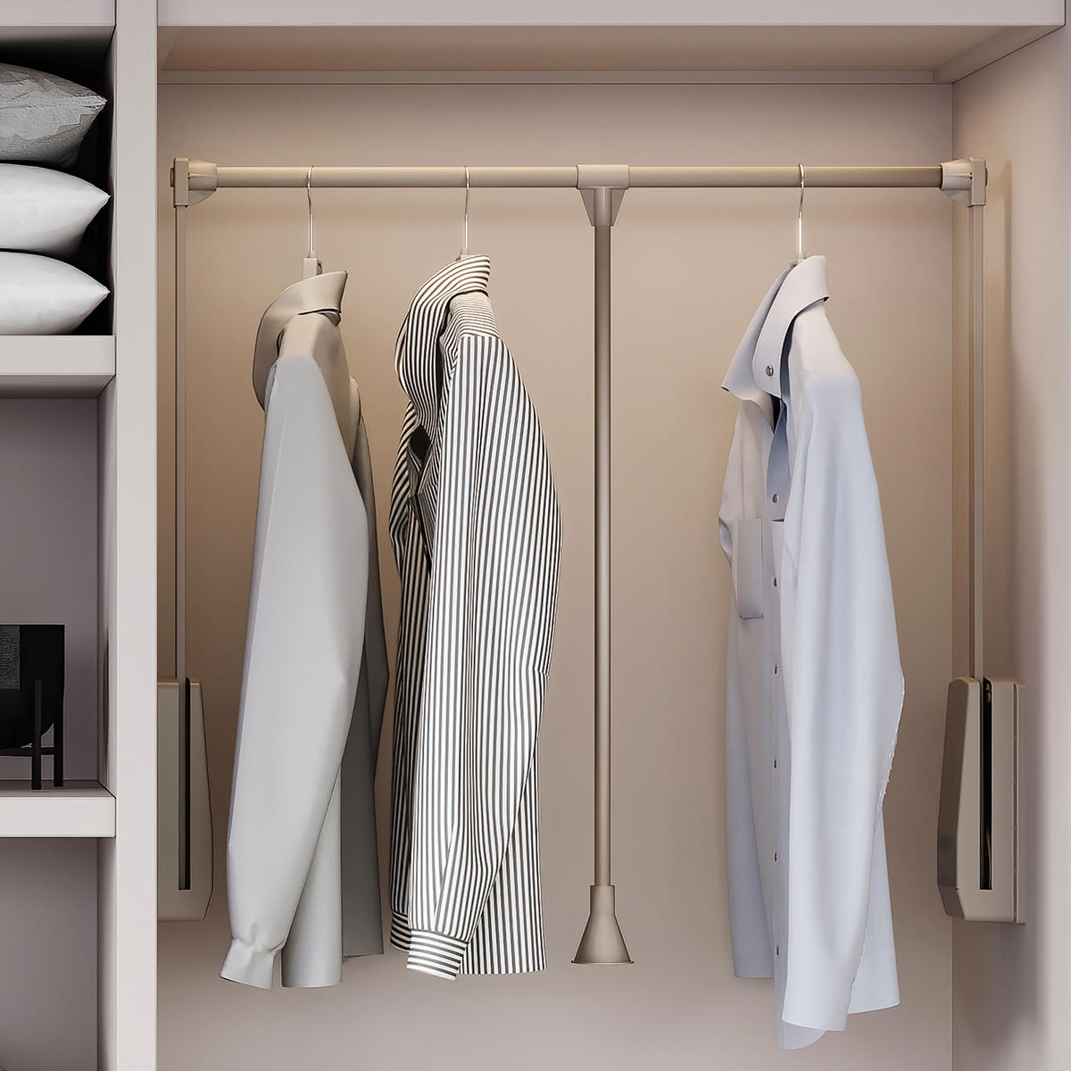 KLEIDERLIFT für Garderoben Hang, 830 - 1150, Bemalte Steinfarbe, Stahl und Kunststoff 10er-set - Grau, Metall (16/9/86.5cm) - EMUCA