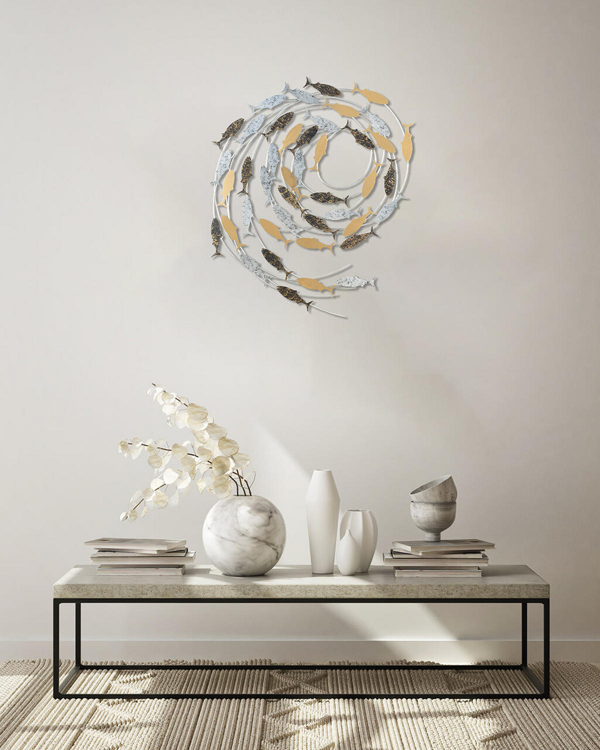 WANDDEKO Gold 78/89 cm - Silberfarben/Goldfarben, Metall (3.5/89/5cm) - KUNSTLOFT