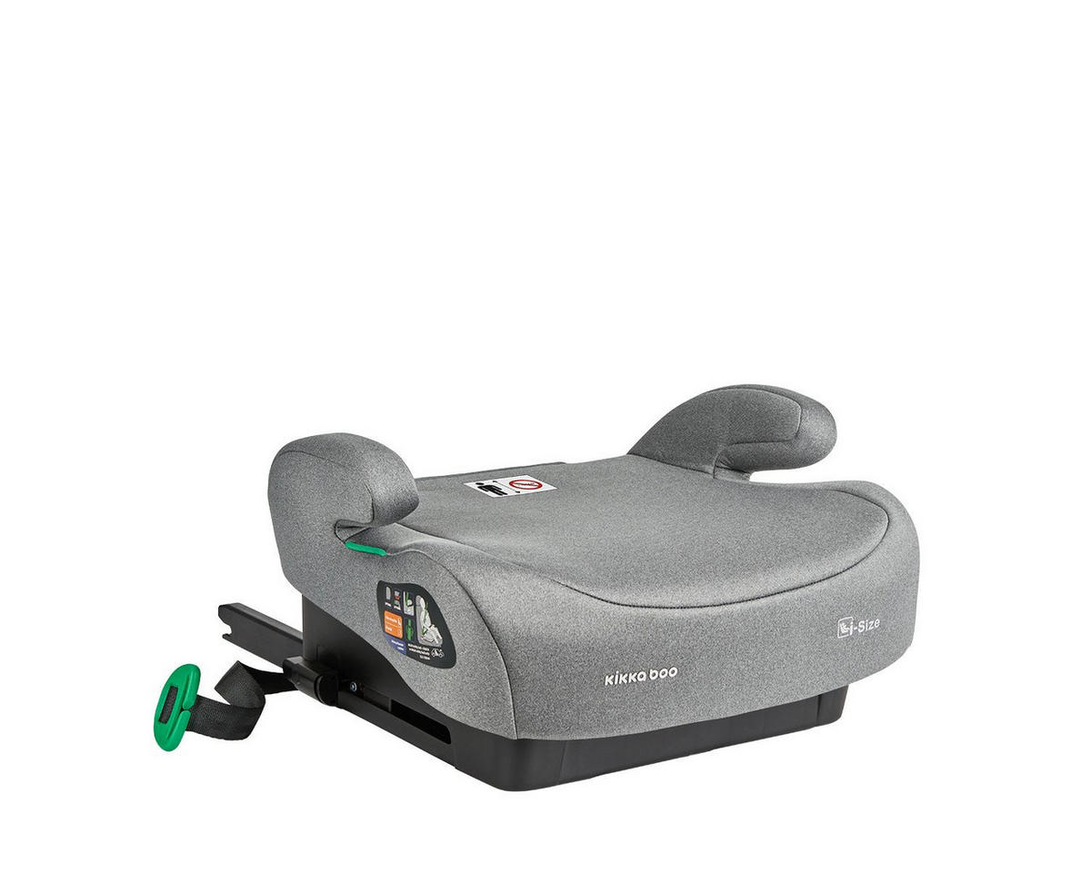 SITZERHÖHUNG i-Boost grau i-Size (125-150cm) ISOFIX Rückenlehne - Hellgrau, Kunststoff (44/36/41cm) - Kikka boo