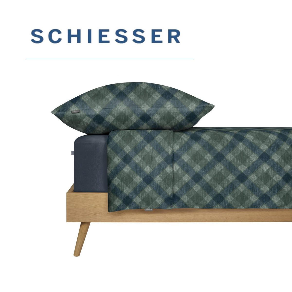 BETTWÄSCHESET Daniel - Feinbiber - 2-teilig - 135x200 cm - Petrol - Petrol, Textil (135/200cm) - SCHIESSER