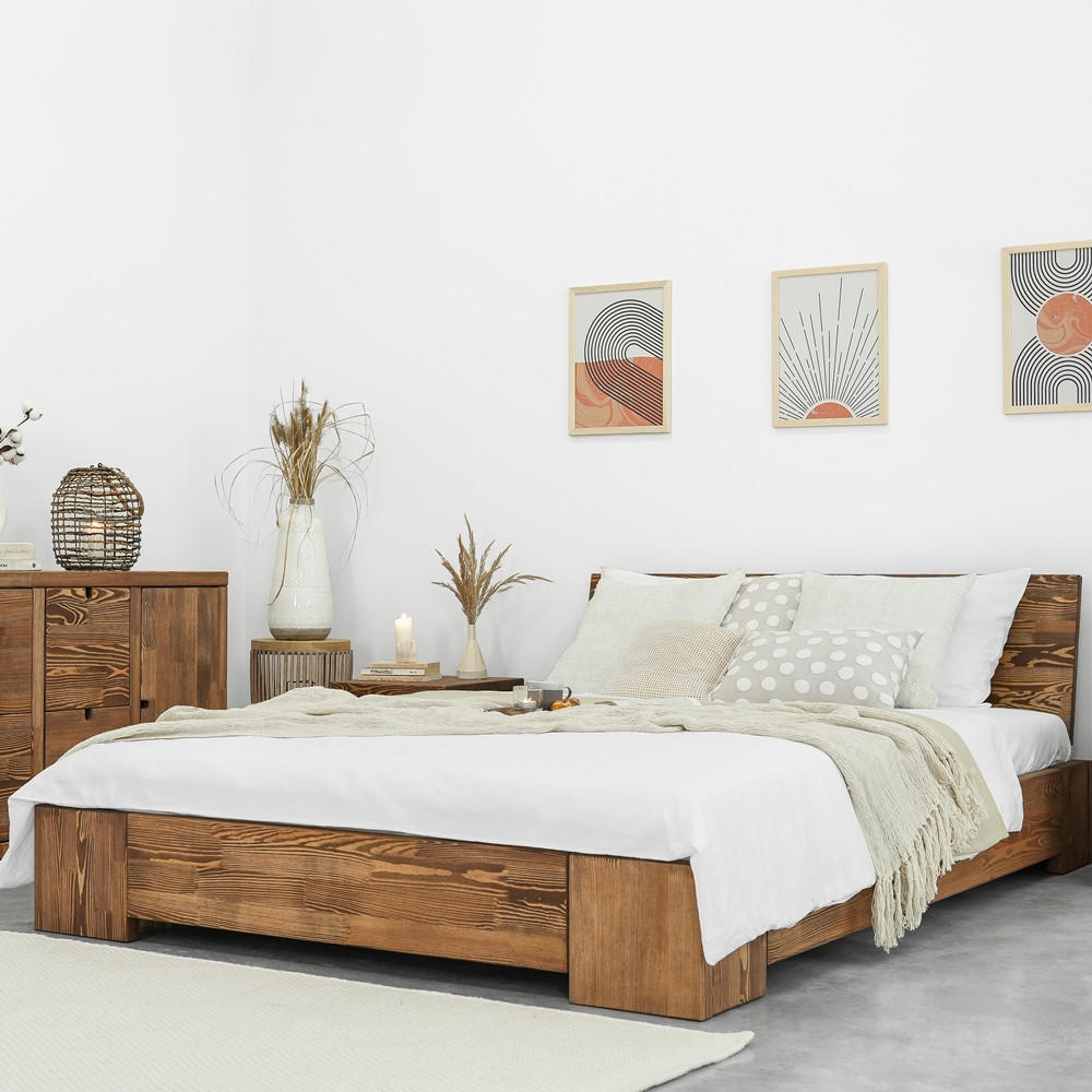 BETT aus Massivholz MARIKA III - Dunkelbraun, Holz (140/200cm) - Seart