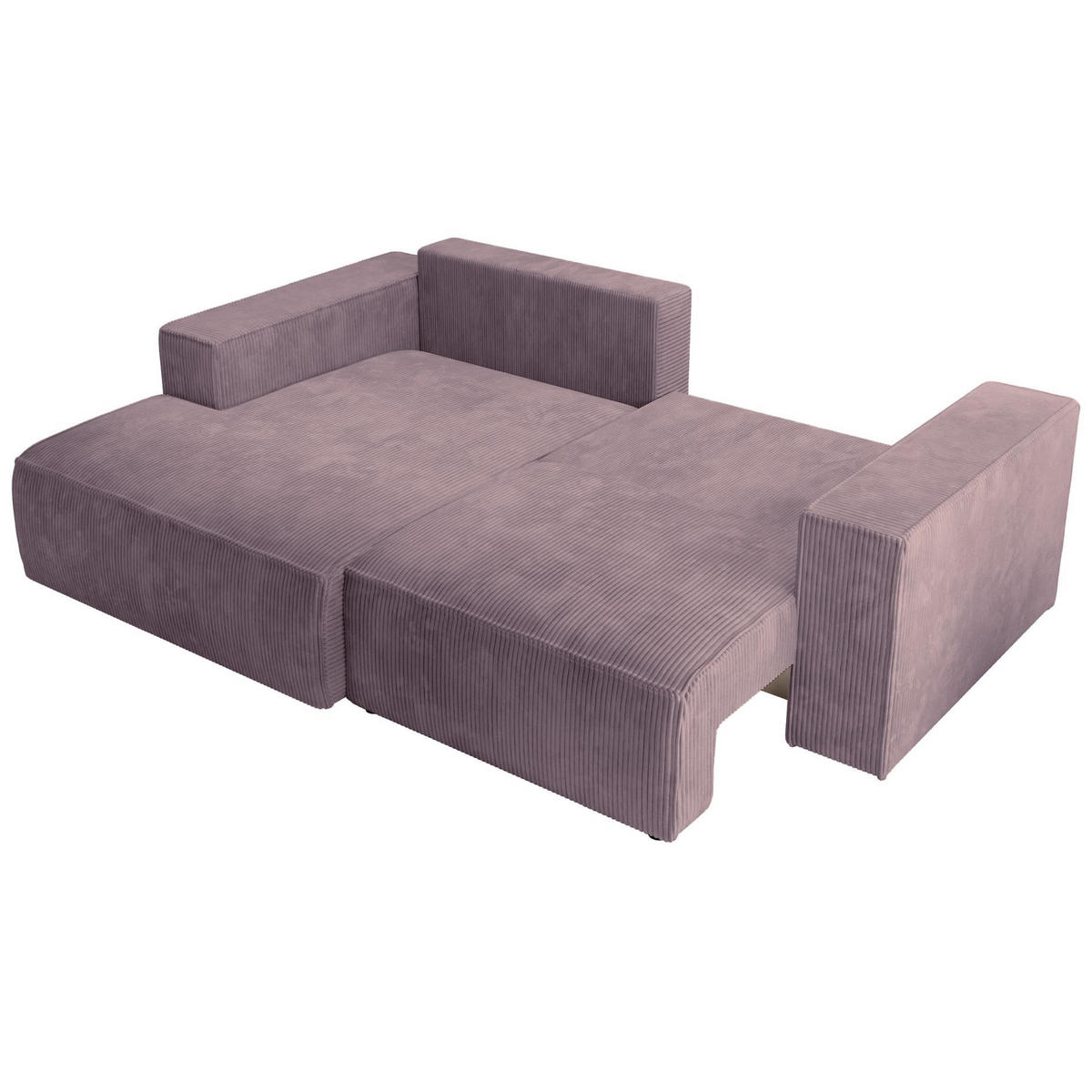 ROHOVÁ pohovka Farese Mini s manšestrovým poťahom Mauve, ľavá - čierna/orgovánová, textil (240/167cm) - Selsey