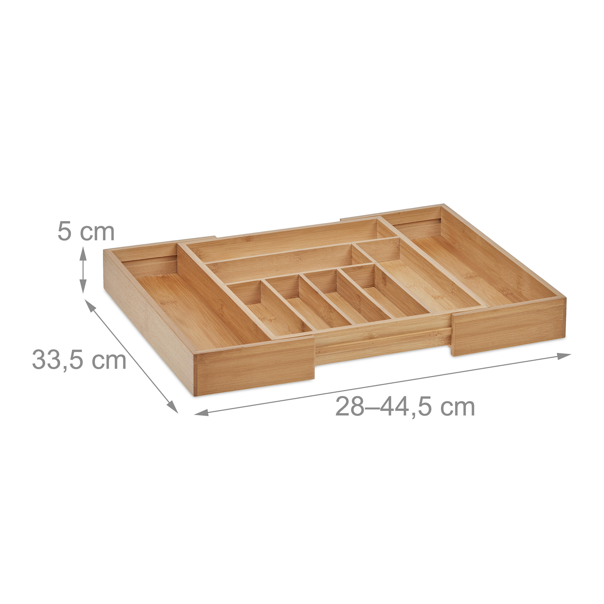 BESTECKKASTEN - Hellbraun, Holz/Kunststoff (44.5/5/33.5cm) - Relaxdays
