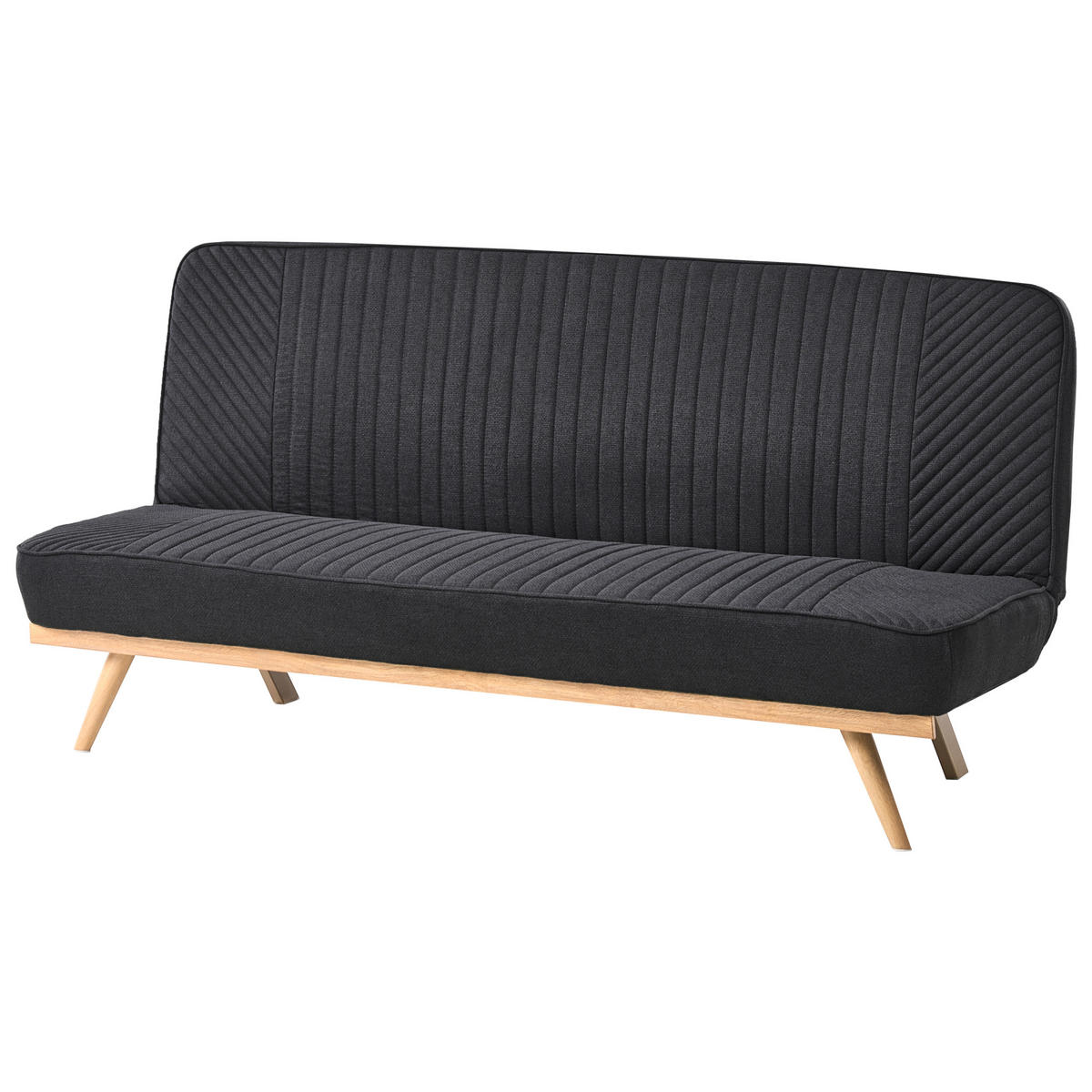 SCHLAFSOFA 2-Sitzer Stoff Schwarz Kalfafel - Schwarz/Braun, Textil (191/84/73cm) - Beliani