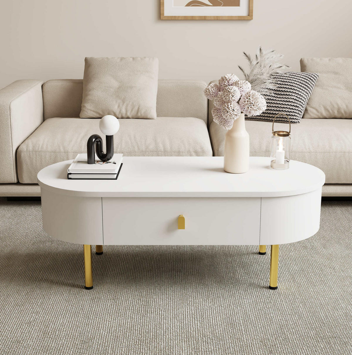 KLUBSKA miza, 108/50/40 cm bela, MDF z 2 predaloma - bela, leseni material (108/50/40cm) - BEAOK