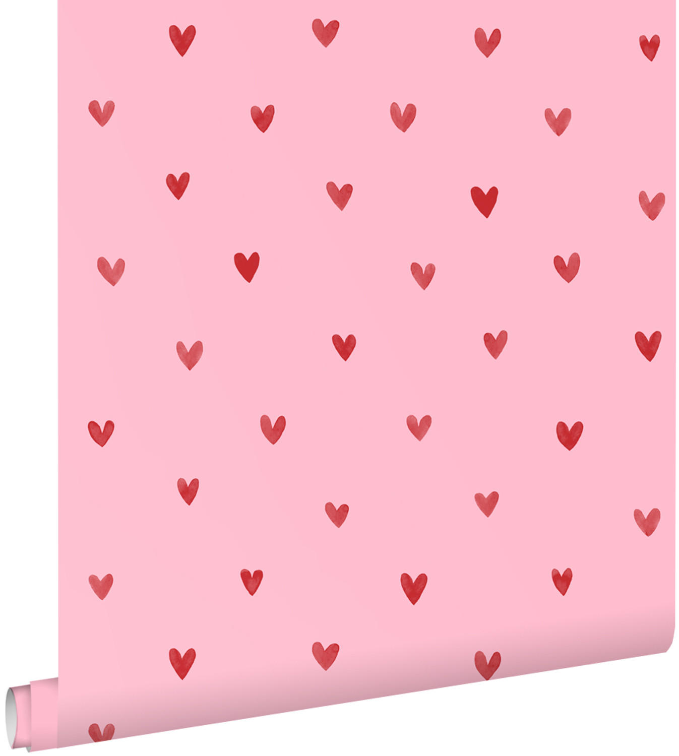 TAPETE Herzchen 50 x 900 cm - Pink, Papier (50/0.1cm) - ESTAhome