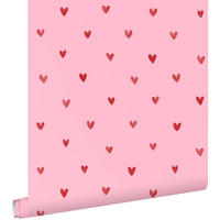 TAPETE Herzchen 50 x 900 cm - Pink, Papier (50/0.1cm) - ESTAhome