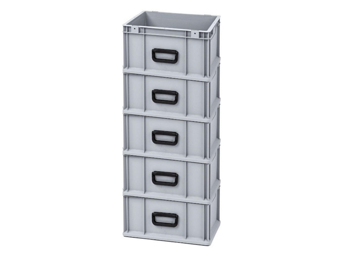 EUROBOX 5x Nextgen Portable Uno 22x30x40cm 20 Liter - Grau, Kunststoff (30/22/40cm) - PROREGAL